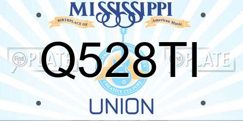 Q528TI Mississippi License Plate