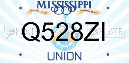 Q528ZI Mississippi License Plate