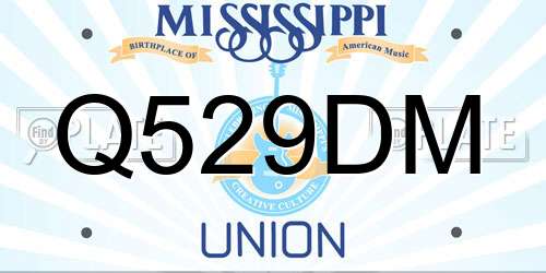 Q529DM Mississippi License Plate