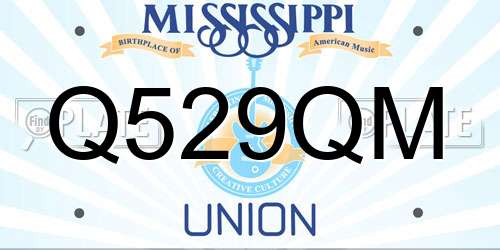 Q529QM Mississippi License Plate