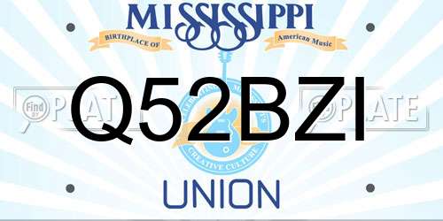 Q52BZI Mississippi License Plate