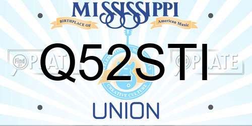 Q52STI Mississippi License Plate