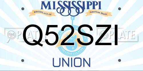Q52SZI Mississippi License Plate