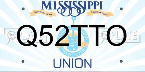 Q52TTO Mississippi License Plate