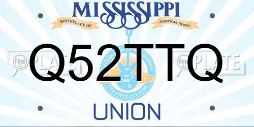 Q52TTQ Mississippi License Plate