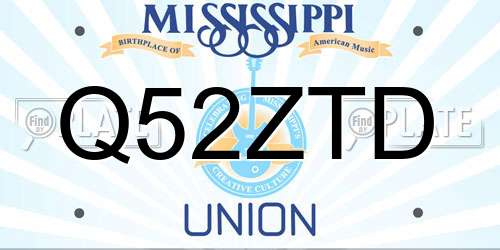 Q52ZTD Mississippi License Plate