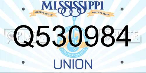 Q530984 Mississippi License Plate