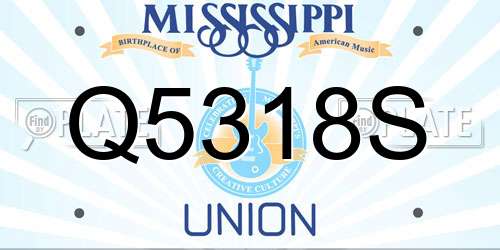 Q5318S Mississippi License Plate