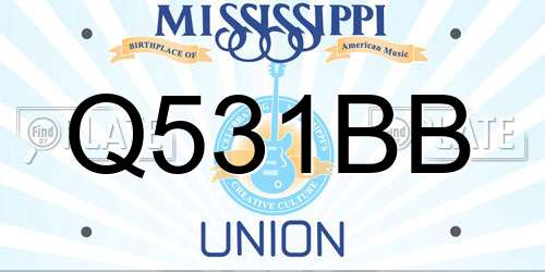 Q531BB Mississippi License Plate