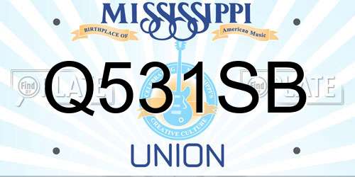 Q531SB Mississippi License Plate