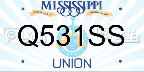 Q531SS Mississippi License Plate