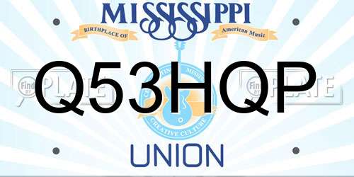 Q53HQP Mississippi License Plate