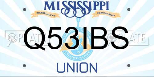 Q53IBS Mississippi License Plate