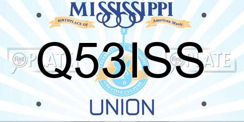 Q53ISS Mississippi License Plate