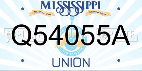 Q54055A Mississippi License Plate