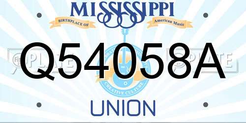 Q54058A Mississippi License Plate