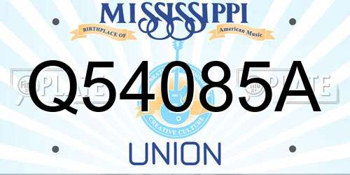 Q54085A Mississippi License Plate