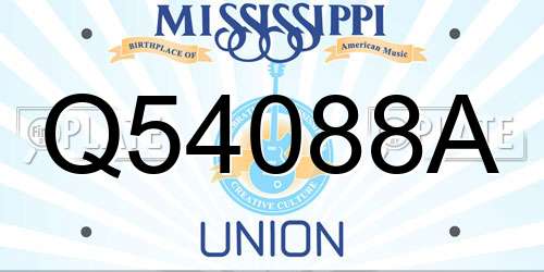 Q54088A Mississippi License Plate