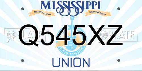 Q545XZ Mississippi License Plate