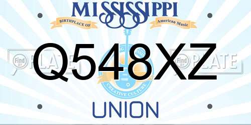 Q548XZ Mississippi License Plate