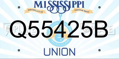 Q55425B Mississippi License Plate