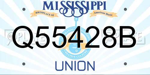 Q55428B Mississippi License Plate