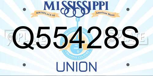 Q55428S Mississippi License Plate