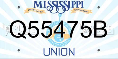 Q55475B Mississippi License Plate