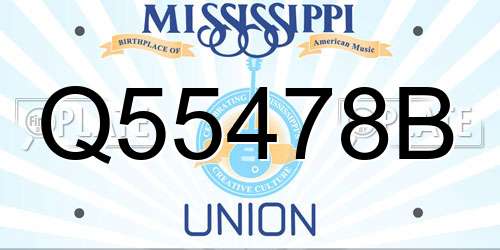 Q55478B Mississippi License Plate