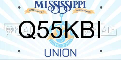 Q55KBI Mississippi License Plate