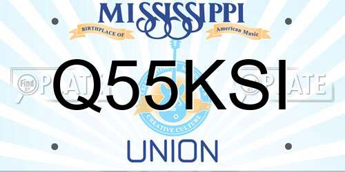 Q55KSI Mississippi License Plate