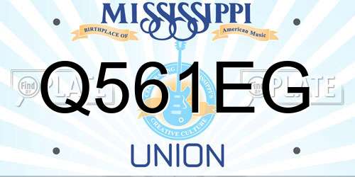 Q561EG Mississippi License Plate