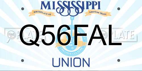 Q56FAL Mississippi License Plate