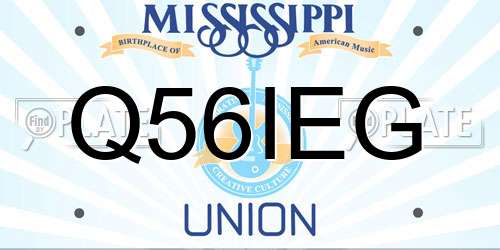 Q56IEG Mississippi License Plate