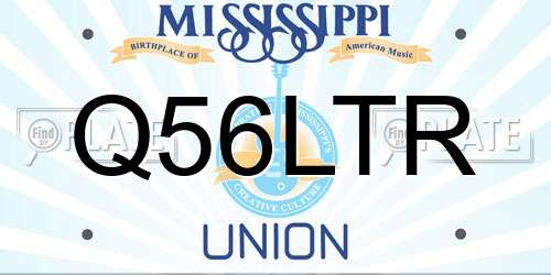 Q56LTR Mississippi License Plate