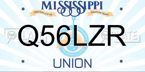 Q56LZR Mississippi License Plate
