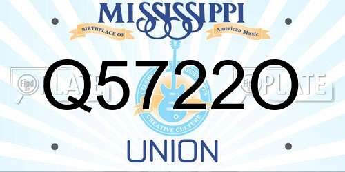 Q5722O Mississippi License Plate