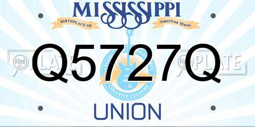 Q5727Q Mississippi License Plate