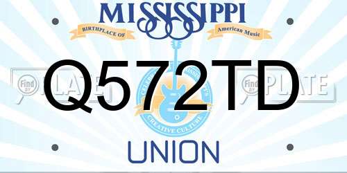 Q572TD Mississippi License Plate