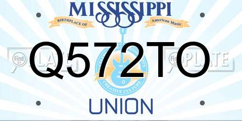Q572TO Mississippi License Plate