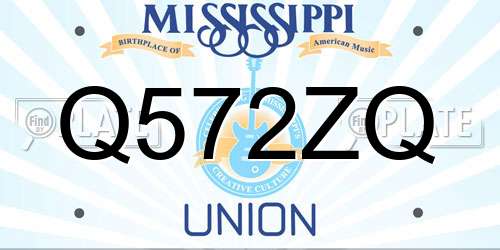 Q572ZQ Mississippi License Plate