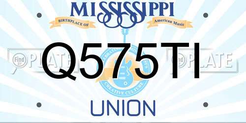 Q575TI Mississippi License Plate