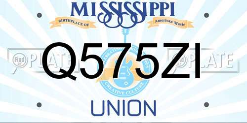 Q575ZI Mississippi License Plate
