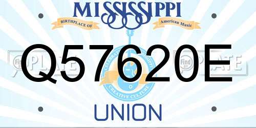 Q57620E Mississippi License Plate