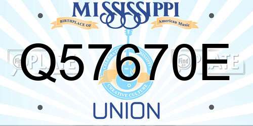 Q57670E Mississippi License Plate