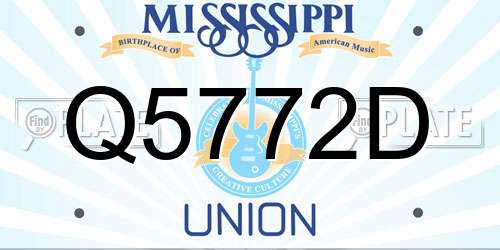 Q5772D Mississippi License Plate