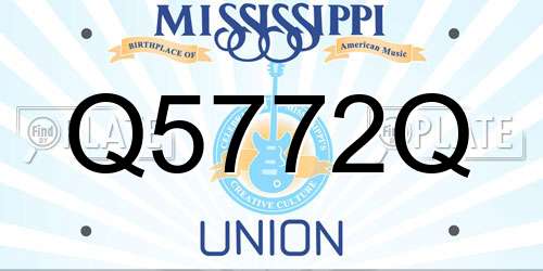 Q5772Q Mississippi License Plate