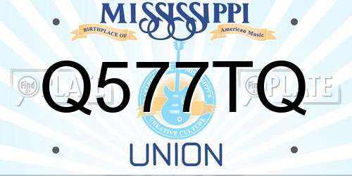 Q577TQ Mississippi License Plate
