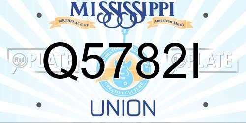 Q5782I Mississippi License Plate