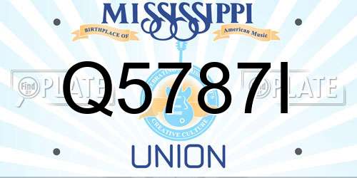 Q5787I Mississippi License Plate